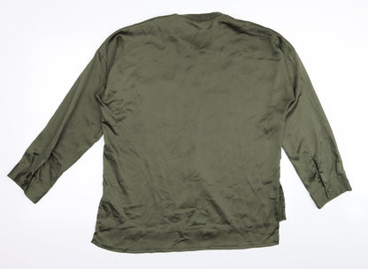 Misspap Womens Green   Basic Button-Up Size 12