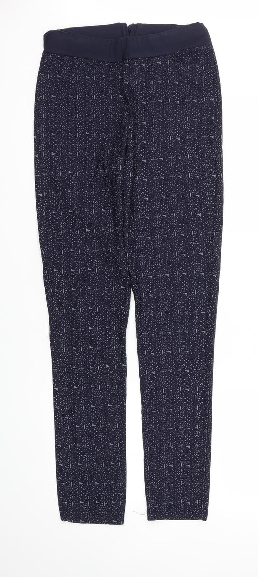 Huaxin Fashion Womens Blue Argyle/Diamond  Trousers  Size L L29 in