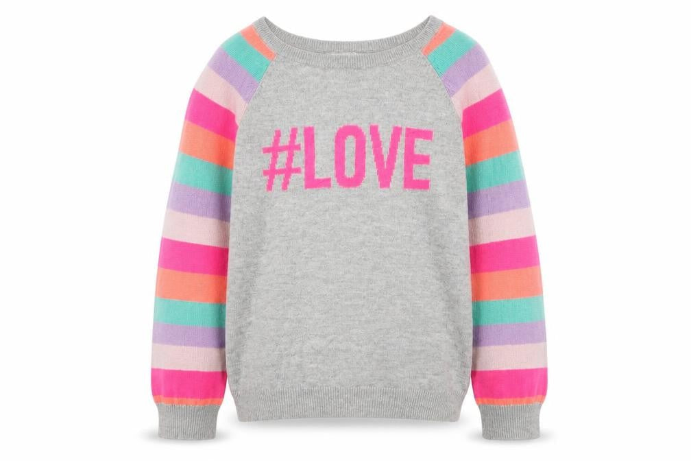 Place Girls Grey Striped  Pullover Jumper Size 5 Years
