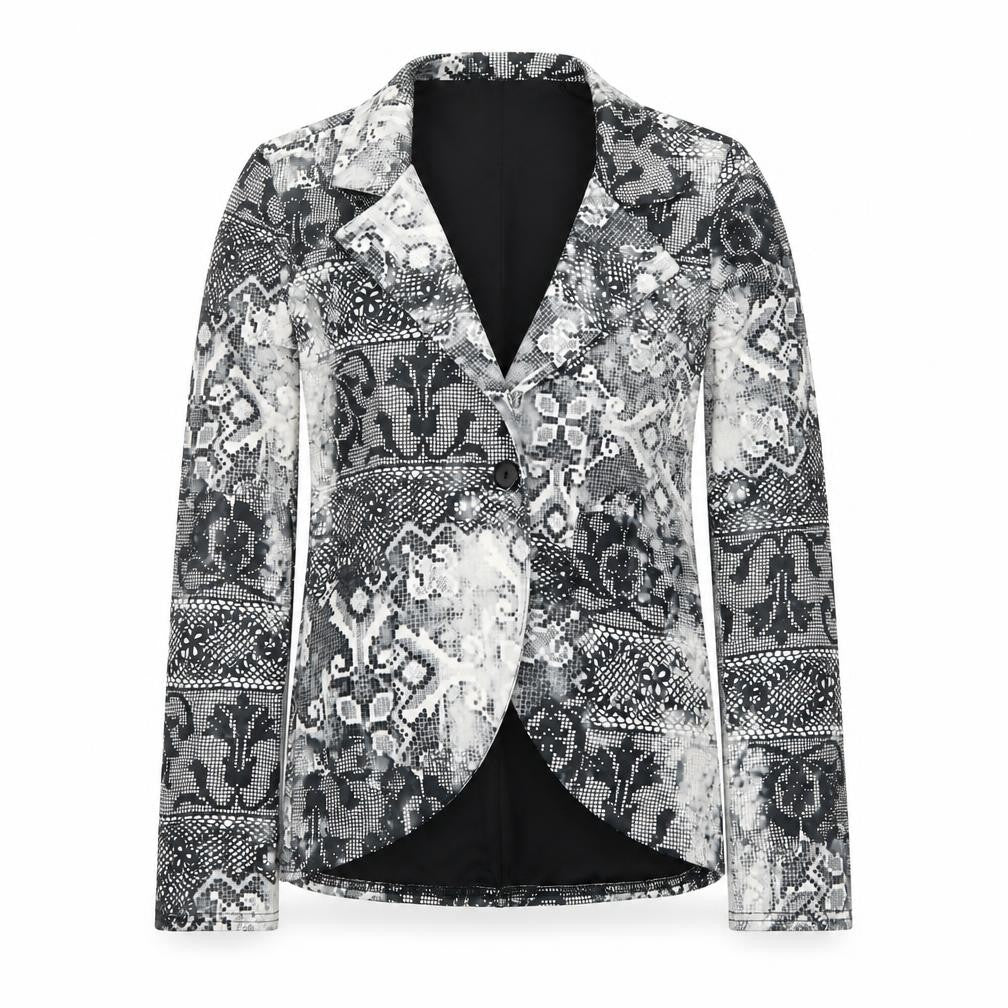 Dolls Paris Womens Black Animal Print  Jacket Blazer Size 8