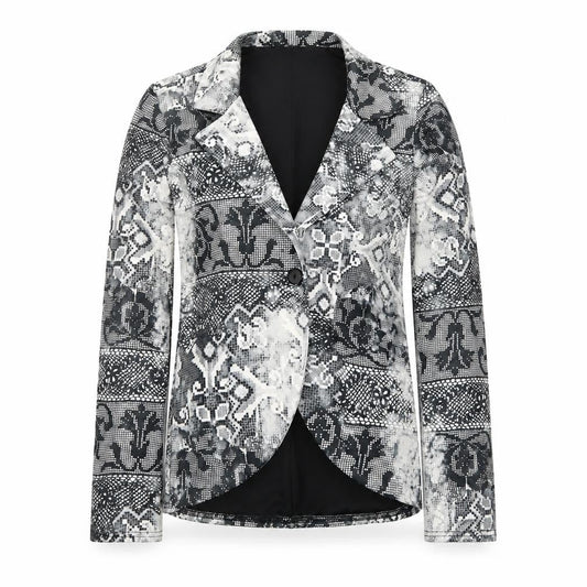 Dolls Paris Womens Black Animal Print  Jacket Blazer Size 8