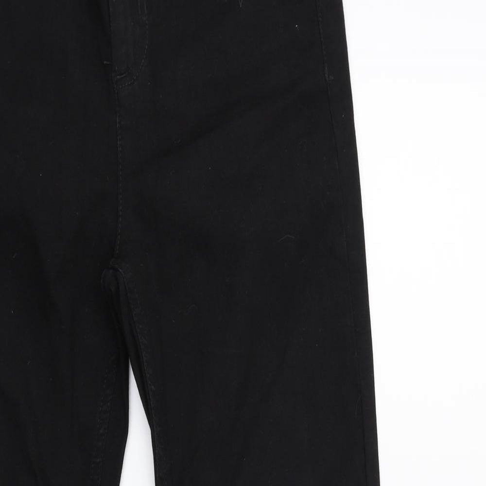 Preworn Womens Black  Denim Straight Jeans Size 26 in L25 in