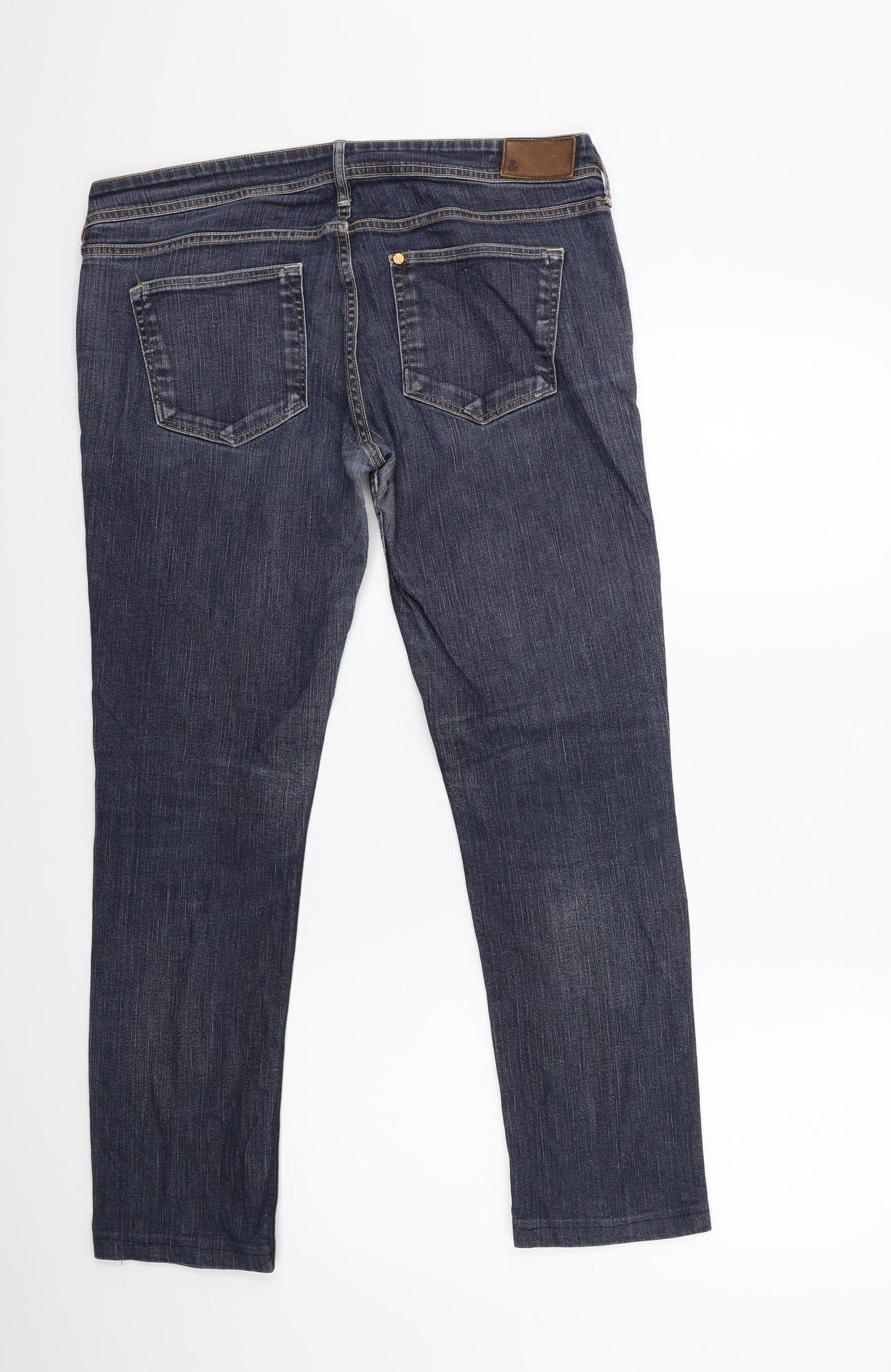 Preworn Womens Blue  Denim Straight Jeans Size 33 in L27 in