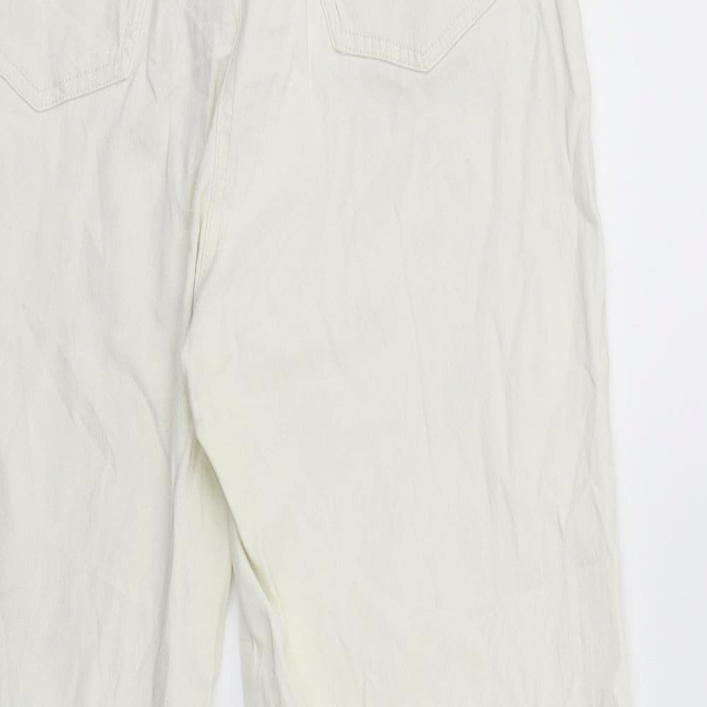 John Lewis Womens White  Denim Mom Jeans Size 28 in L27 in