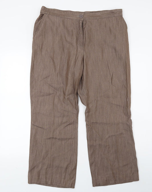 Marks and Spencer Womens Brown   Trousers  Size 14 L23 in