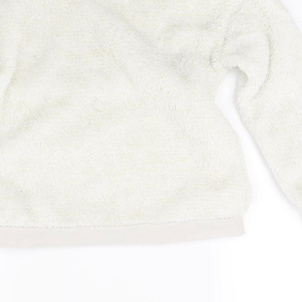 George Girls White  Fleece Top Pyjama Top Size 8-9 Years  - Snooze