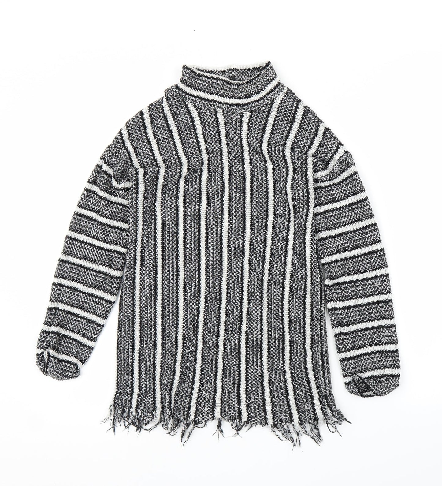 Topshop Womens Black Striped  Pullover Jumper Size 8
