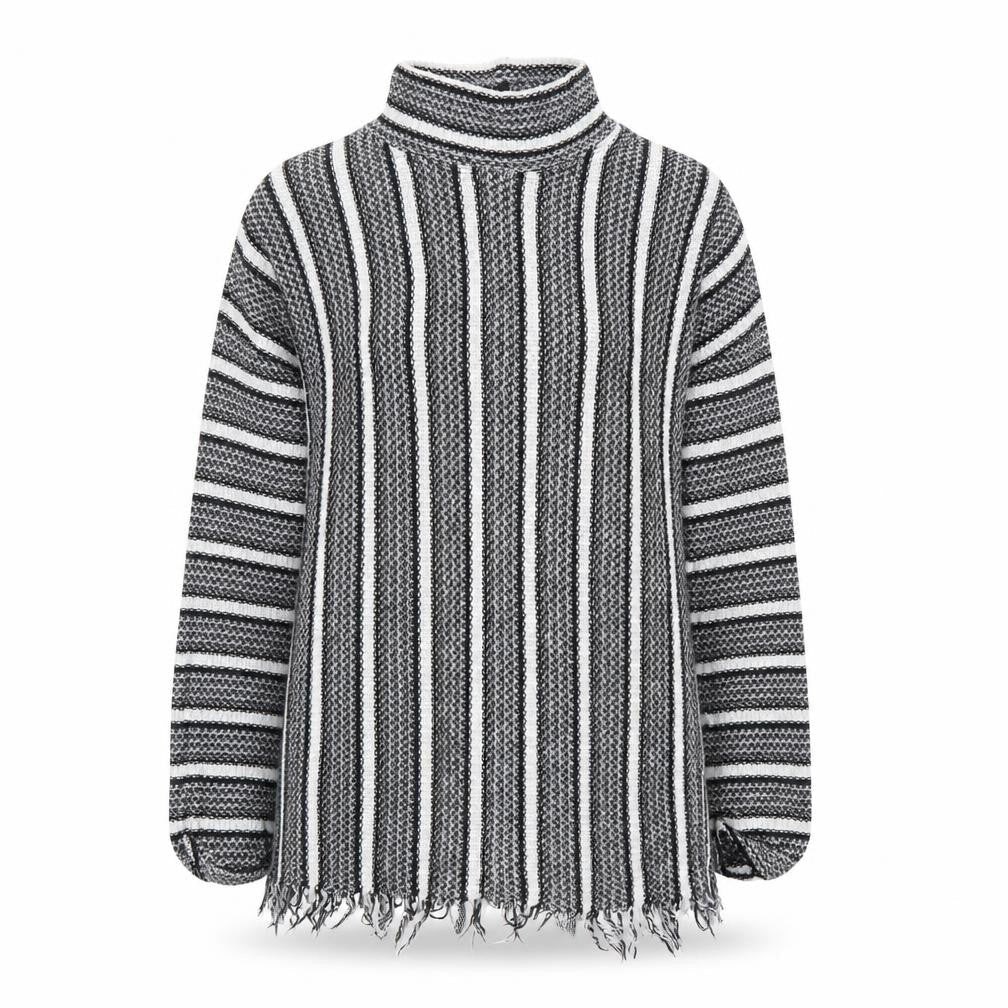 Topshop Womens Black Striped  Pullover Jumper Size 8