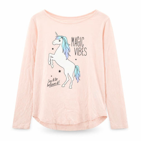 H&M Girls Pink   Basic T-Shirt Size 11 Years  - Unicorn