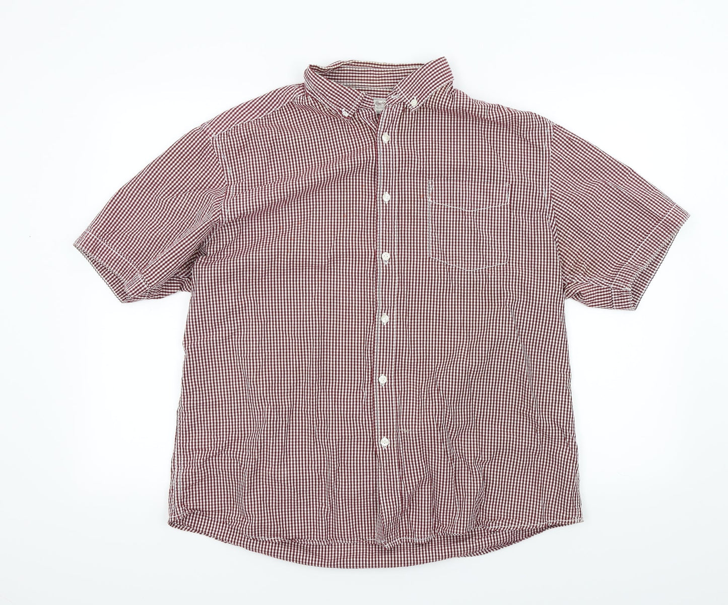 Authentic Mens Red Check   Button-Up Size L