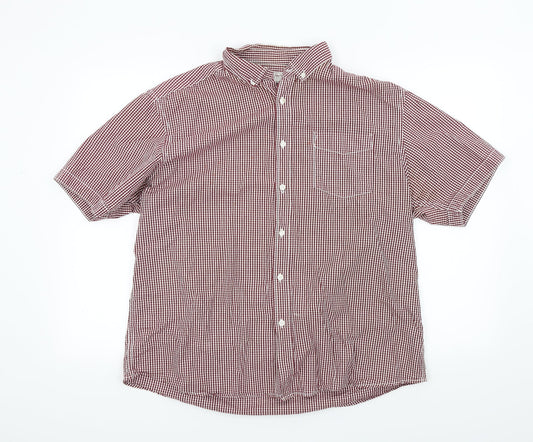 Authentic Mens Red Check   Button-Up Size L