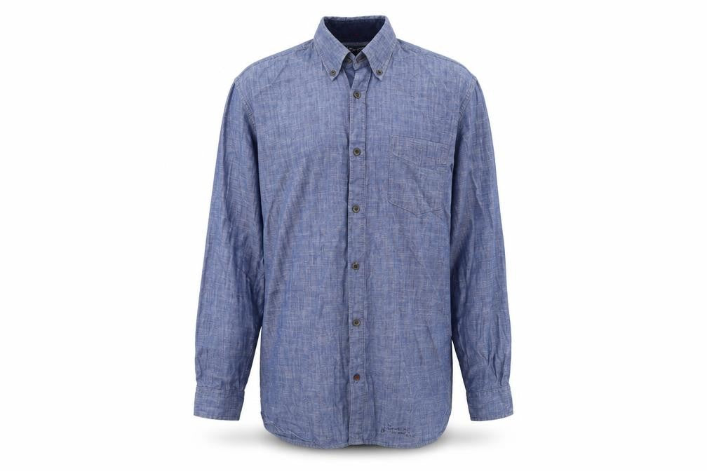 j.hampton Mens Blue Colourblock   Button-Up Size S