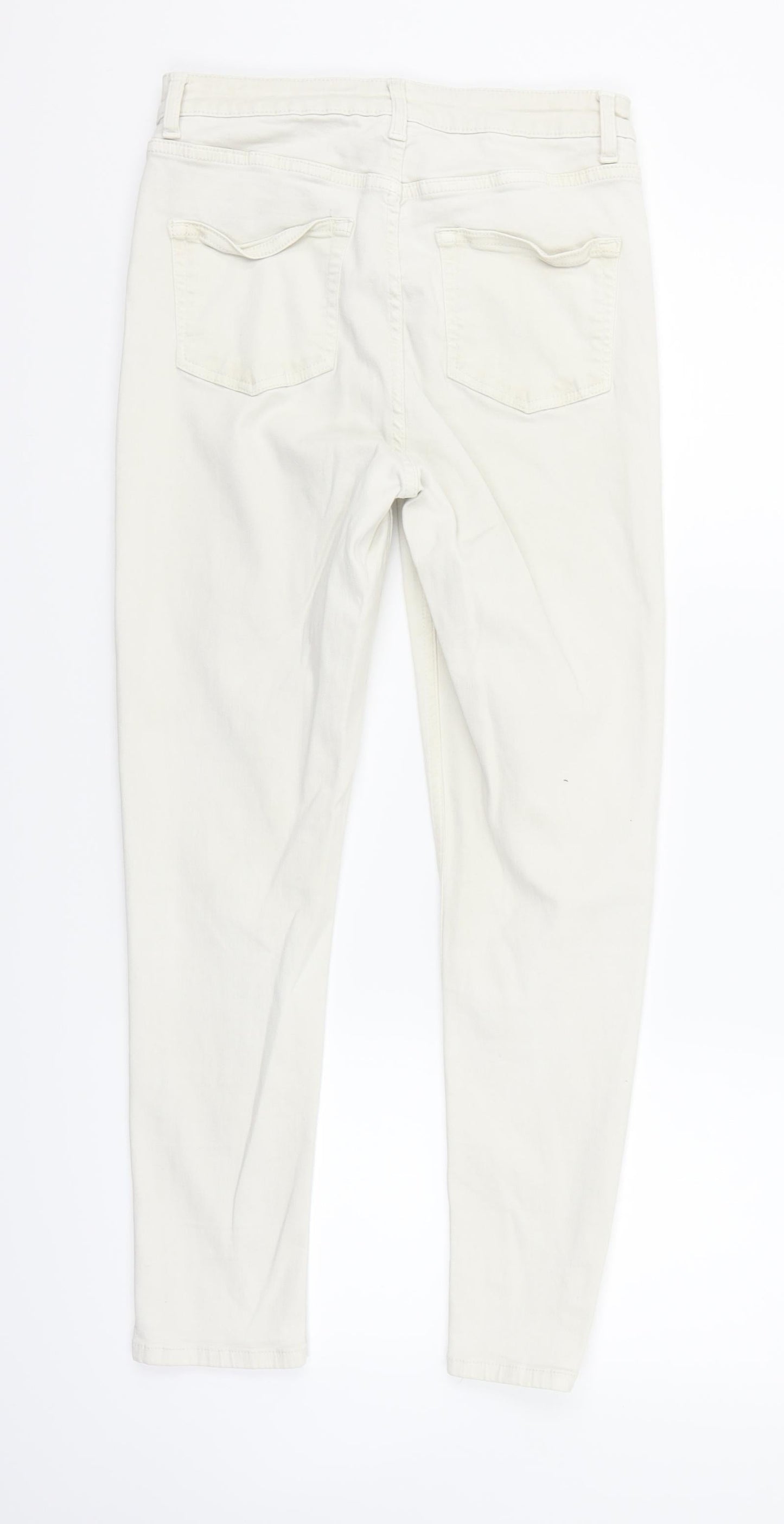 Topshop Womens Beige   Straight Jeans Size S L30 in