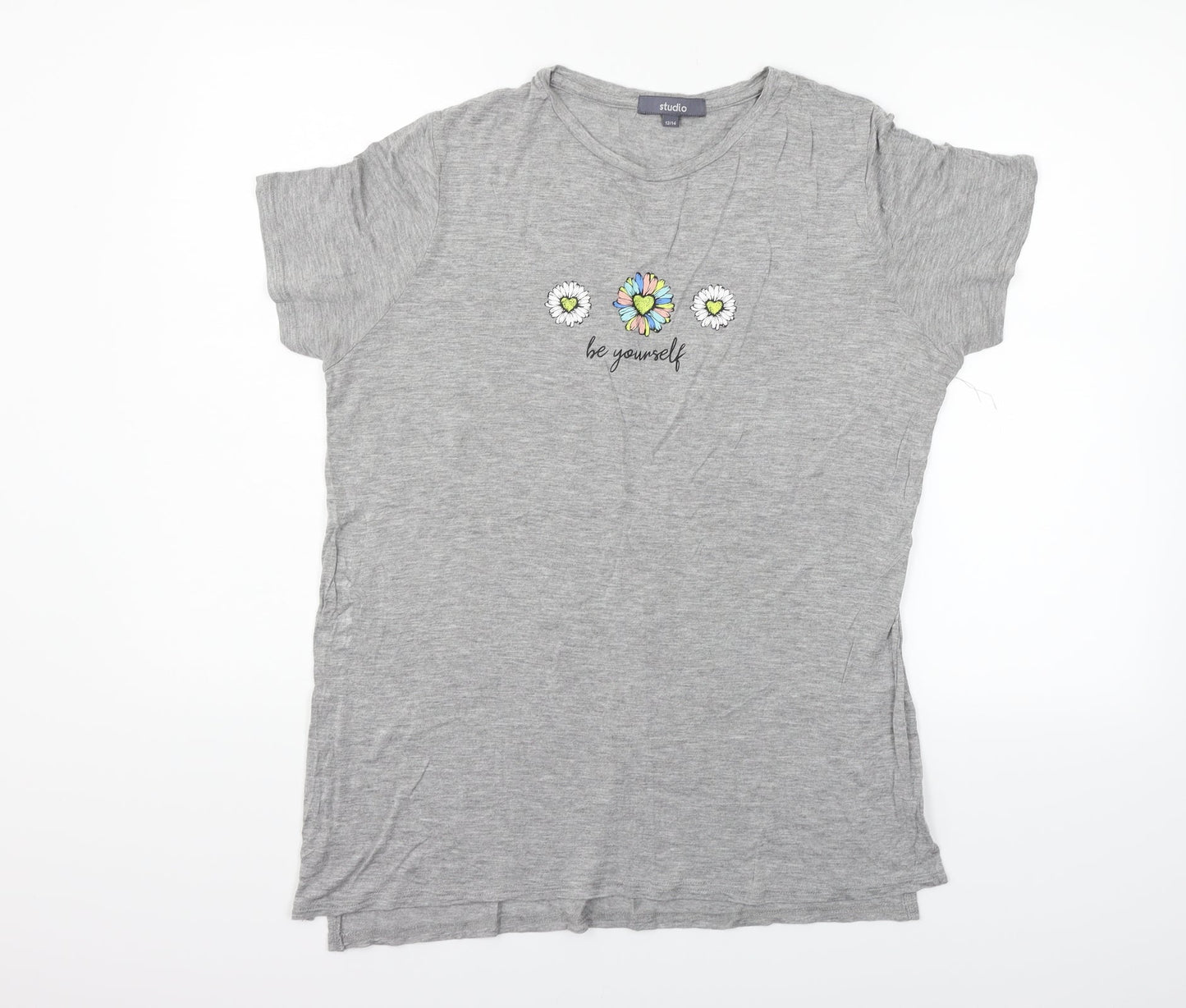 Studio Womens Grey   Basic T-Shirt Size 12