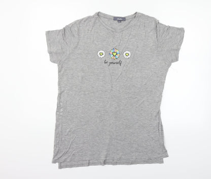 Preloved Studio Womens Grey   Basic T-Shirt Size 12 - Front