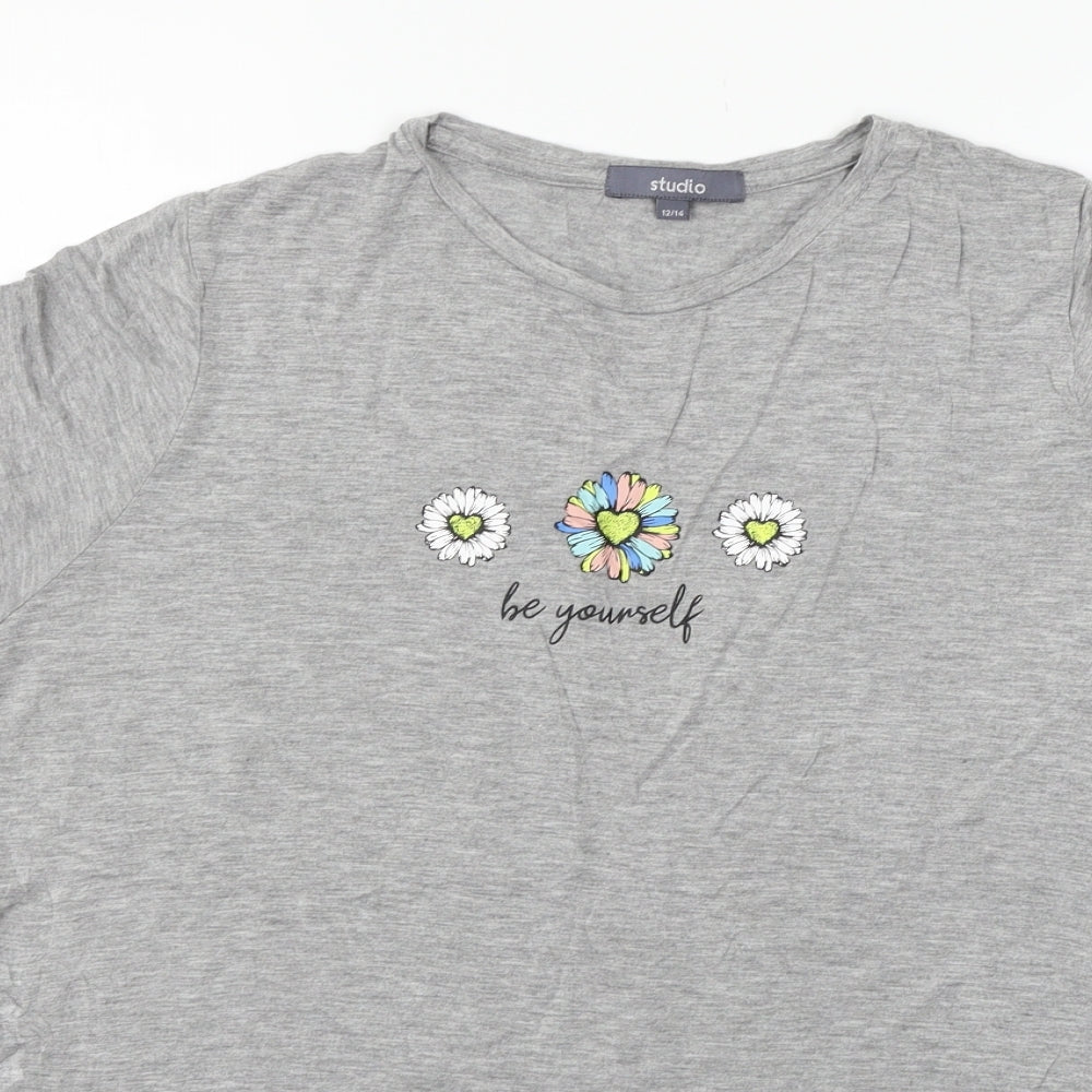 Studio Womens Grey   Basic T-Shirt Size 12