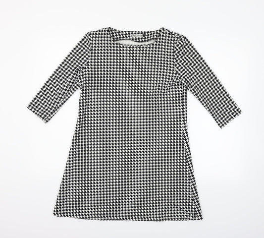 Exclusive Womens Black Geometric  Fit & Flare  Size M