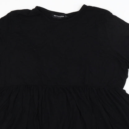 Preloved PRETTYLITTLETHING Womens Black   Fit & Flare  Size 10 - Detail
