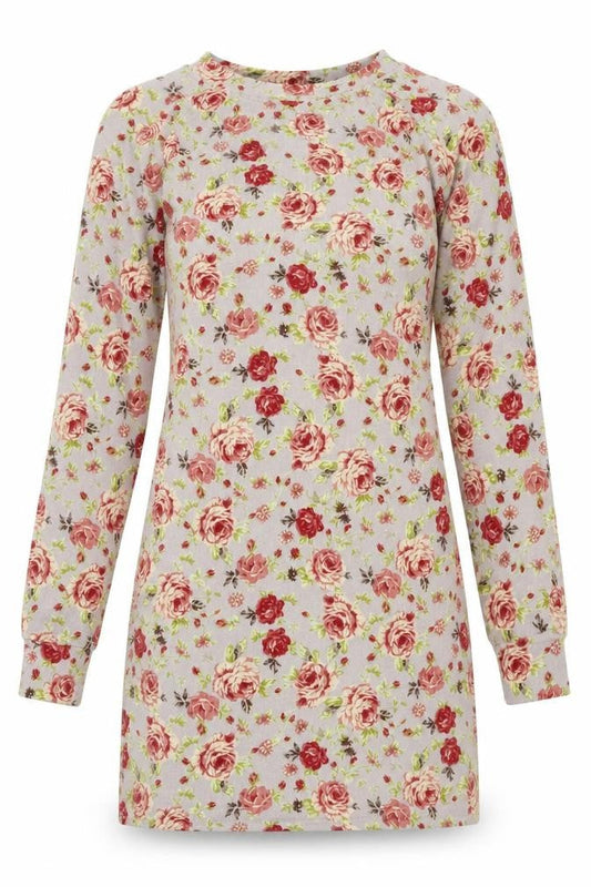 Boohoo Womens Grey Floral Rayon A-Line  Size 8