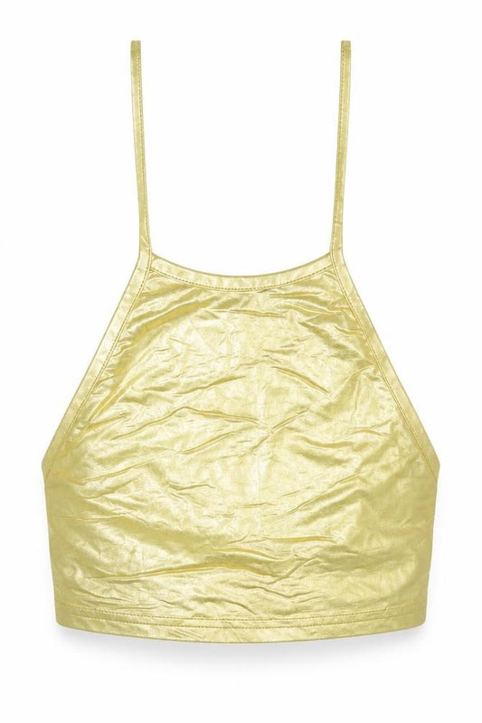 Boohoo Womens Gold   Cropped Tank Size 8