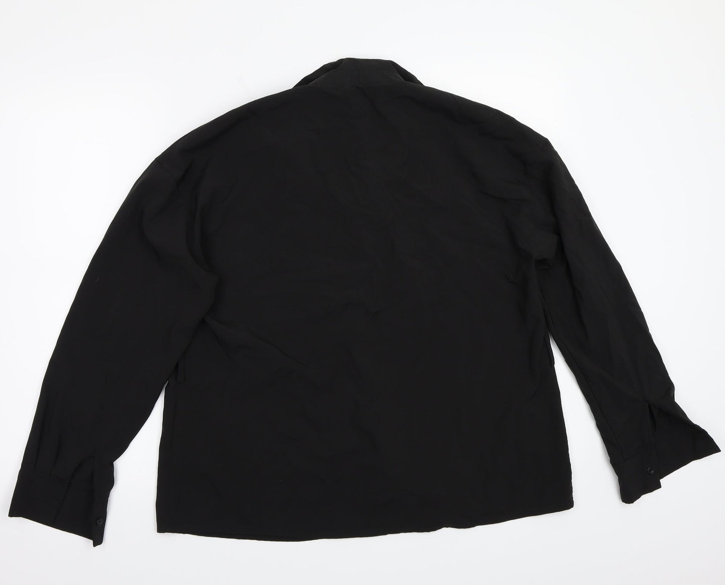 Boohoo Womens Black   Basic Button-Up Size 14