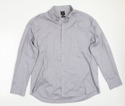 Preloved T&W Mens Grey    Button-Up Size 18 - Front