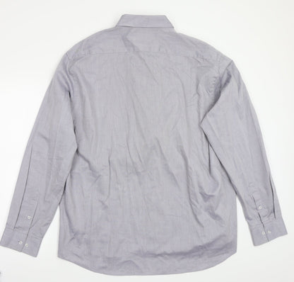 Preloved T&W Mens Grey    Button-Up Size 18 - Back