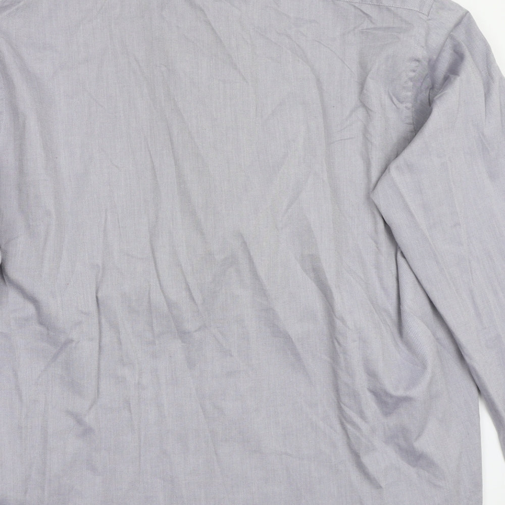 T&W Mens Grey    Button-Up Size 18