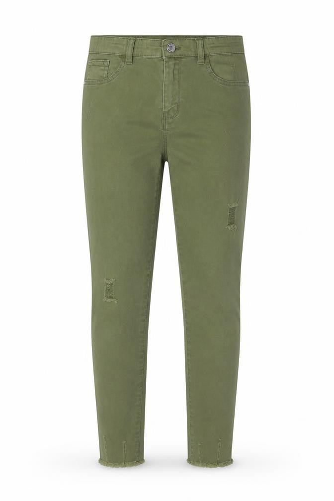 Denim & Co. Girls Green  Denim Skinny Jeans Size 12-13 Years - Distressed