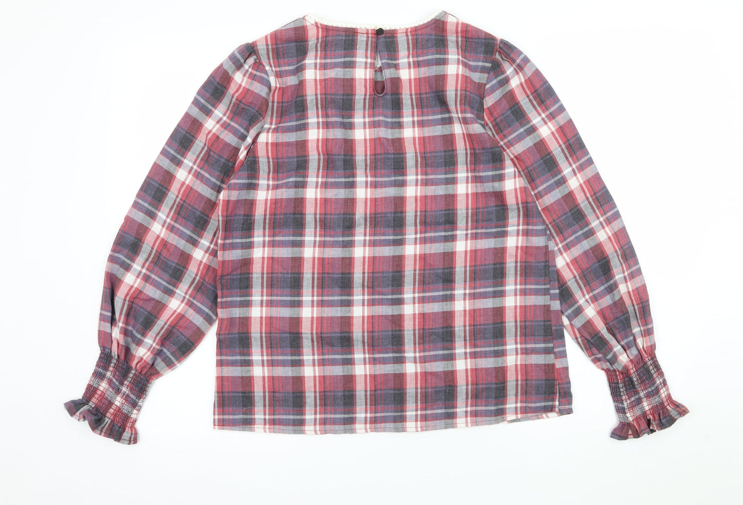 New Look Womens Pink Plaid  Basic Blouse Size 10