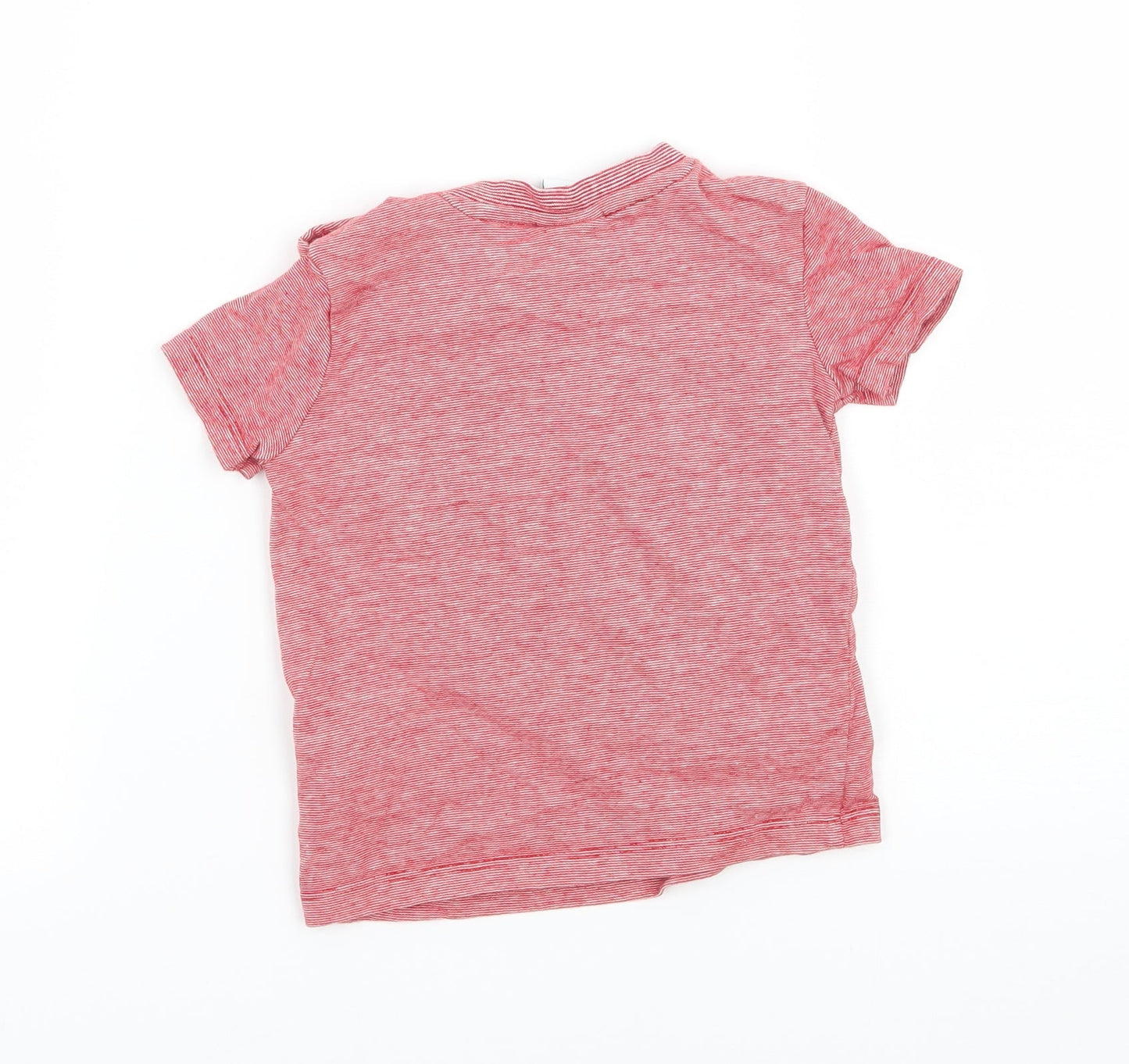 Disney Boys Red Striped Jersey Basic T-Shirt Size 12-18 Months