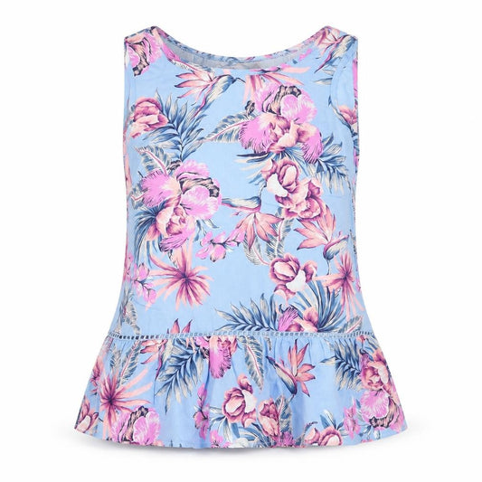 F&F Womens Blue Floral  Basic Blouse Size 6