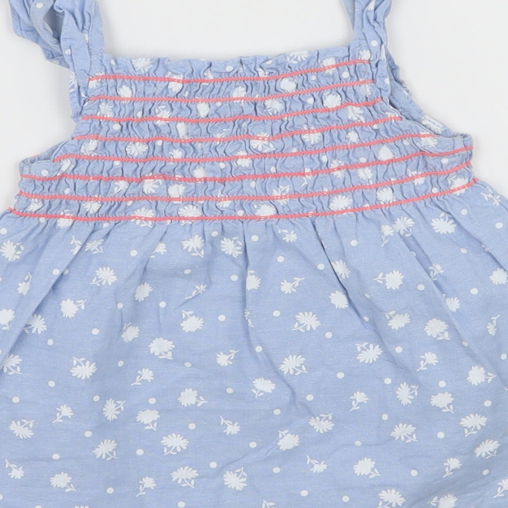 Picapino Girls Blue Floral  Basic Tank Size 3 Years