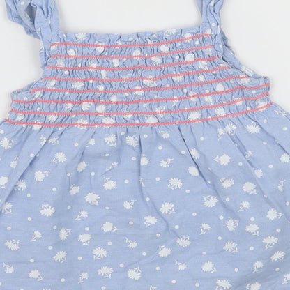Preloved Picapino Girls Blue Floral  Basic Tank Size 3 Years - Label