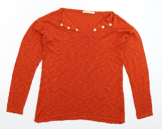 Absolutti Womens Orange  Knit Pullover Jumper Size M