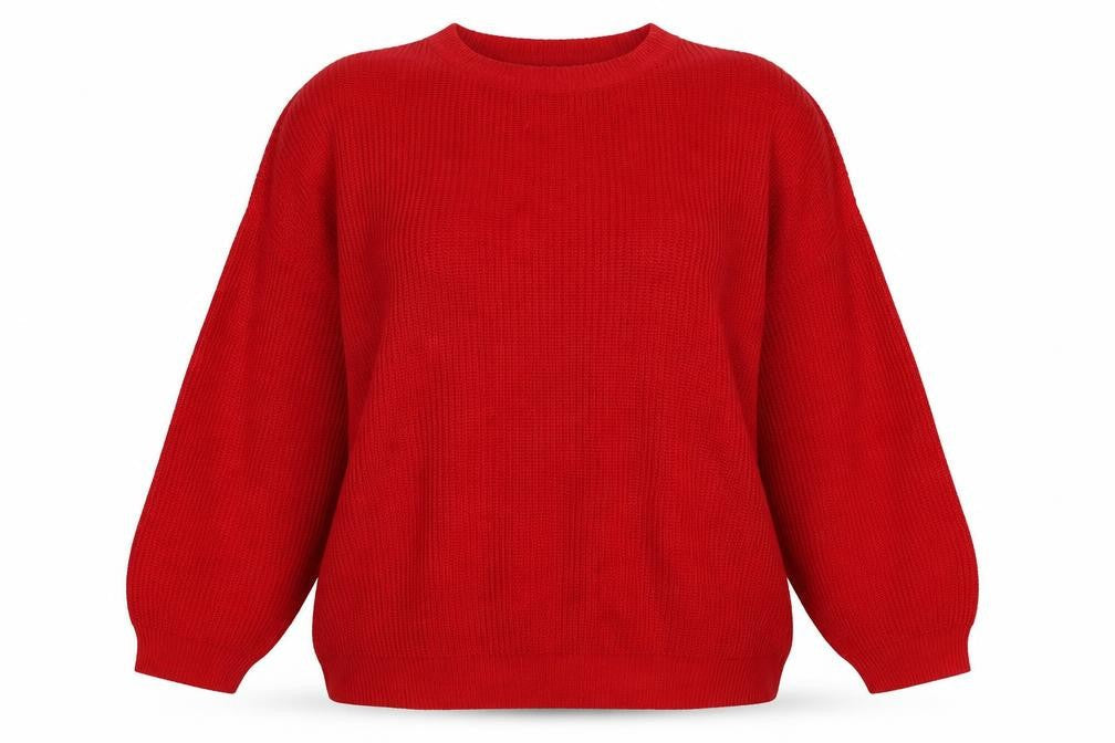 Pierre Leon Womens Red  Knit Pullover Jumper Size L