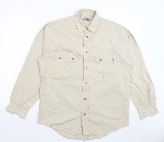 Preworn Mens Beige    Button-Up Size S