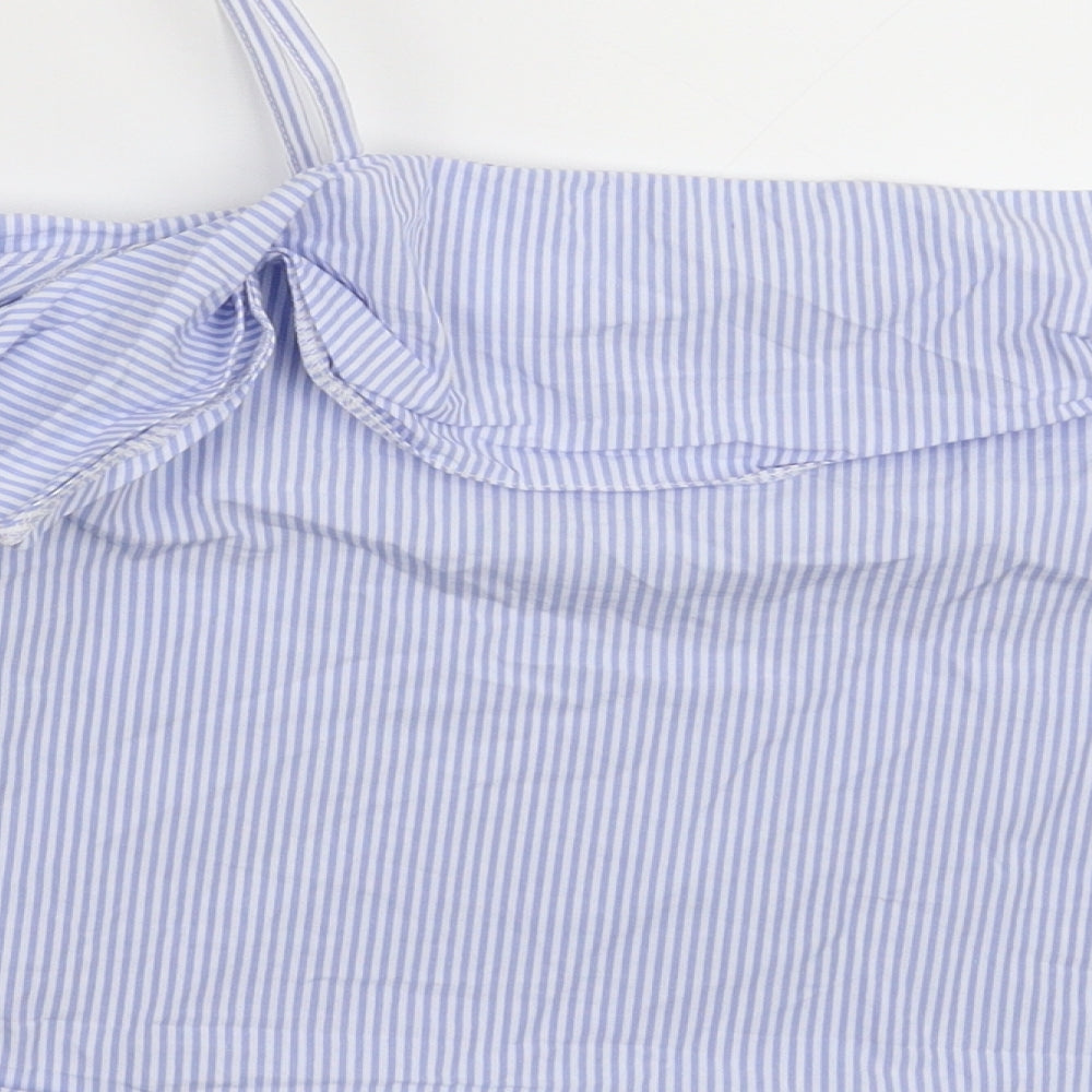 Topshop Womens Blue Striped  Basic T-Shirt Size 8