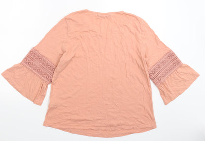 Preloved Dunnes Stores Womens Pink   Basic T-Shirt Size 14 - Back