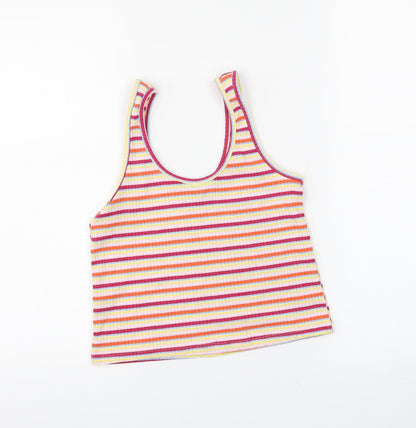 Preloved Primark Womens Pink Striped  Cropped Tank Size 14 - Back