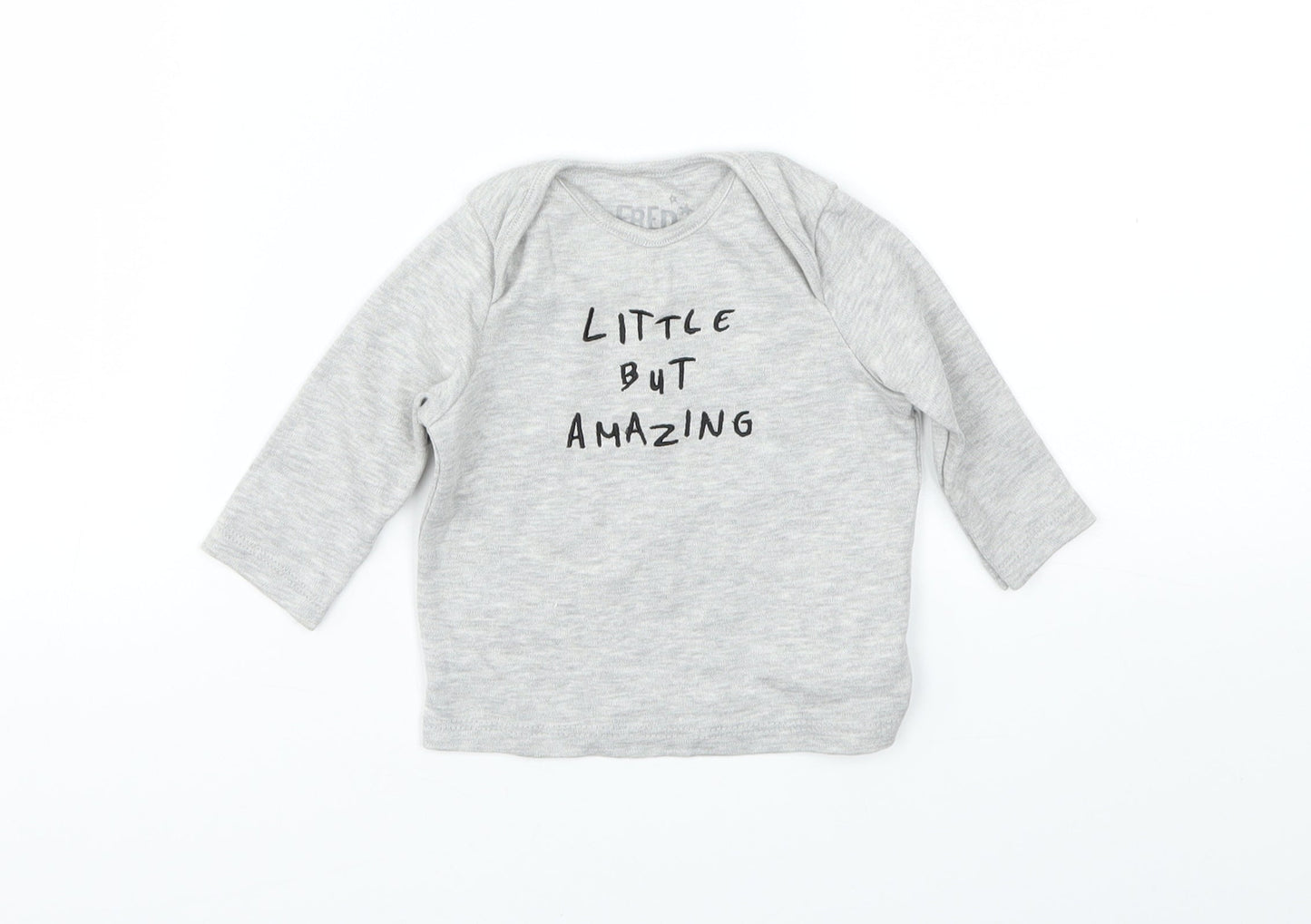 F&F Girls Grey   Basic T-Shirt Size 0-3 Months