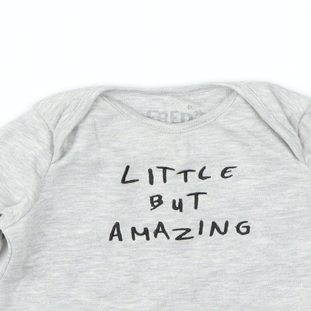 F&F Girls Grey   Basic T-Shirt Size 0-3 Months