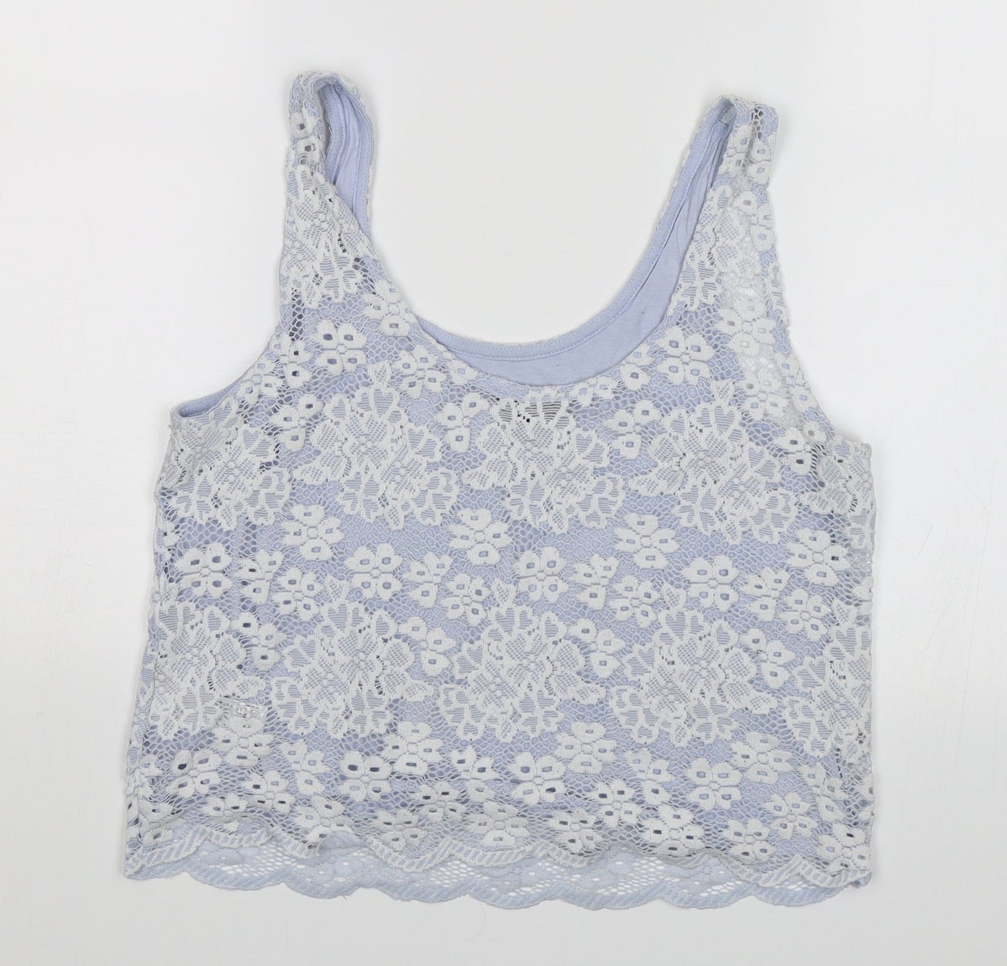 Topshop Womens Blue Floral  Cropped Tank Size 8