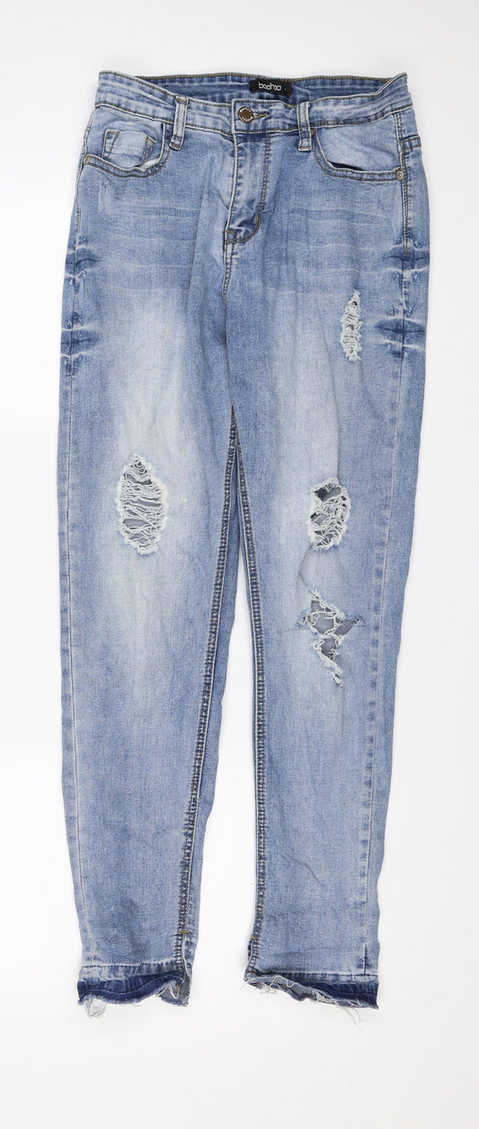 Preloved Boohoo Womens Blue  Denim Skinny Jeans Size 10 L27 in - Front