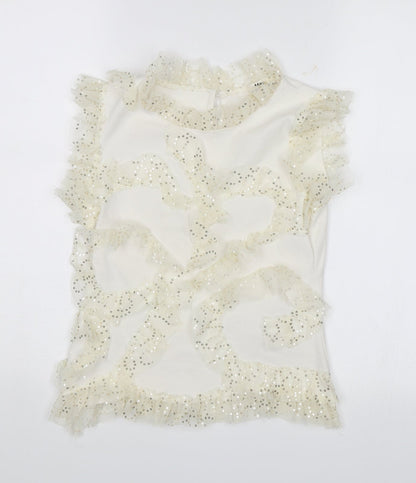 Preloved Shining Star Womens White   Basic Blouse Size S - Front