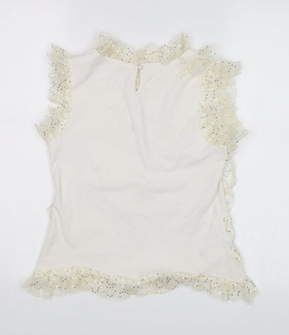 Preloved Shining Star Womens White   Basic Blouse Size S - Back