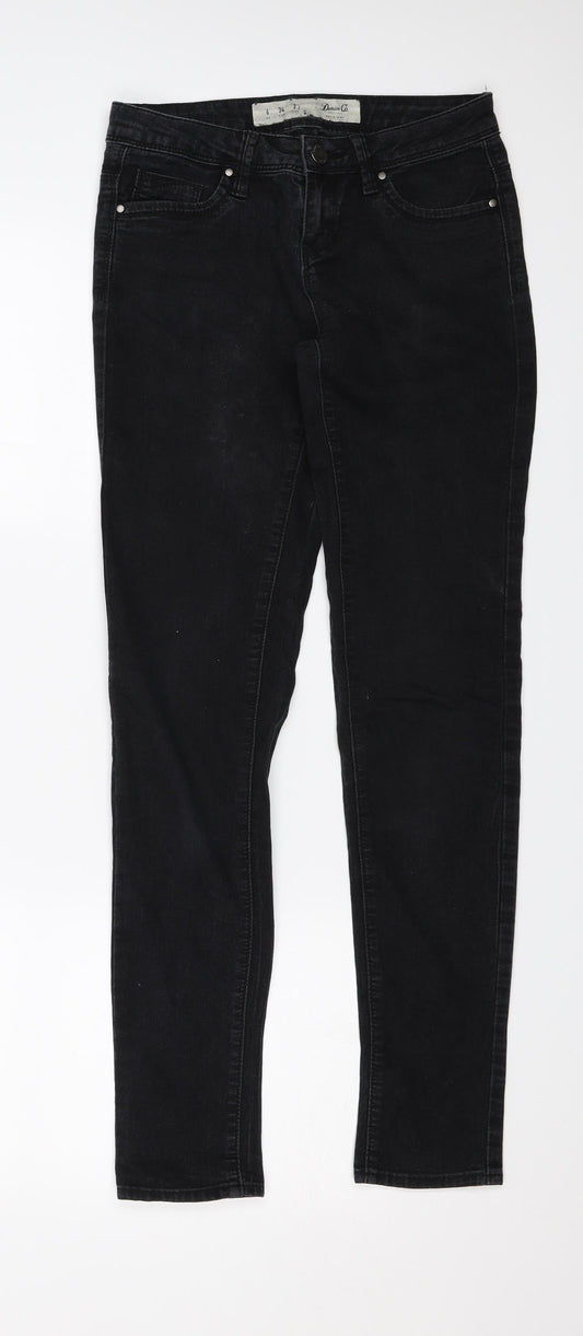 Denim & Co. Womens Black  Denim Skinny Jeans Size 6 L28 in