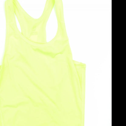 Preloved H&M Girls Yellow   Basic Tank Size 11 Years  - High Visability - Detail
