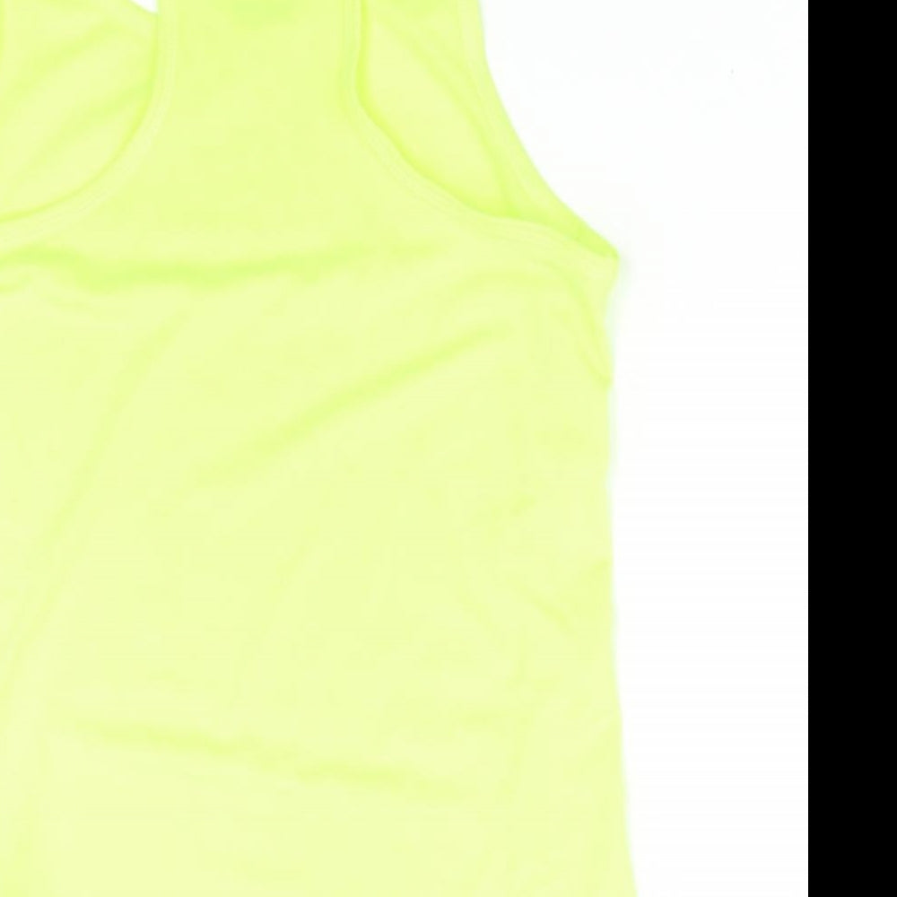 H&M Girls Yellow   Basic Tank Size 11 Years  - High Visability