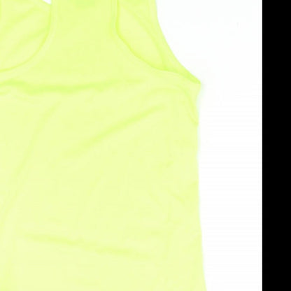 Preloved H&M Girls Yellow   Basic Tank Size 11 Years  - High Visability - Label